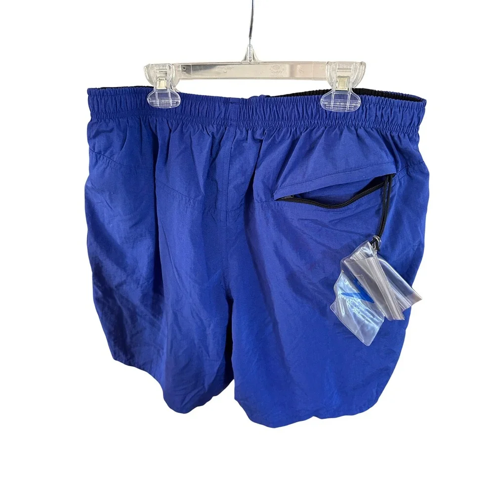 Vintage 80s Speedo Swim Trunks Royal Blue Nylon Mesh Lined Pockets Mens Large